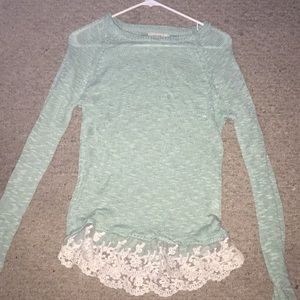 Lace trimmed sweater